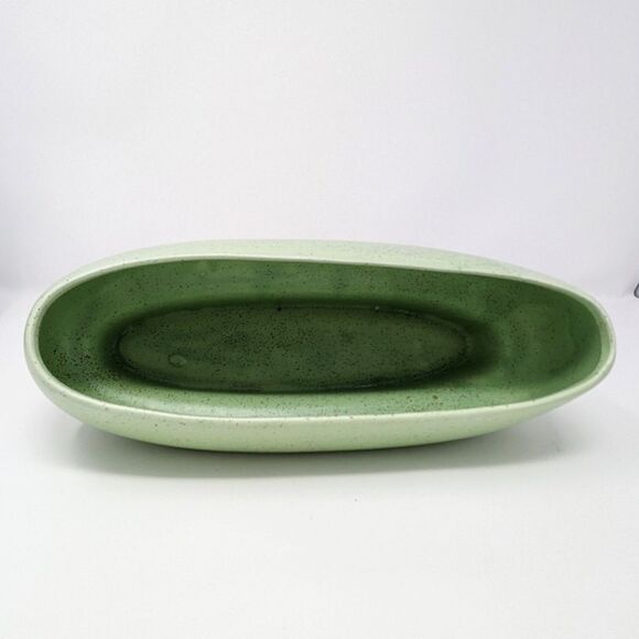 Vintage Mid-Century Stanford Sebring Ohio pottery ceramic planter speckled mint - Picture 7 of 7